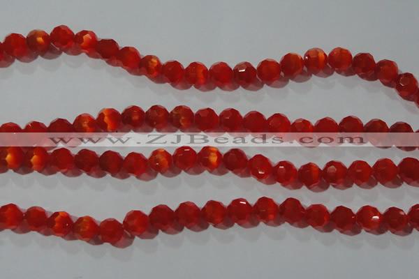 CCT374 15 inches 8mm faceted round cats eye beads wholesale