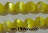 CCT376 15 inches 8mm faceted round cats eye beads wholesale