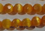 CCT378 15 inches 8mm faceted round cats eye beads wholesale