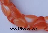 CCT39 14.5 inches 6*10mm drum-shaped orange red cats eye beads