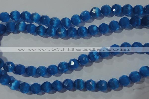 CCT392 15 inches 10mm faceted round cats eye beads wholesale