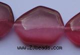 CCT42 15 inches 22*25mm freeform red cats eye beads wholesale