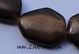 CCT43 15 inches 22*25mm freeform black coffee cats eye beads wholesale