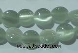 CCT451 15 inches 6mm flat round cats eye beads wholesale