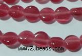 CCT453 15 inches 6mm flat round cats eye beads wholesale