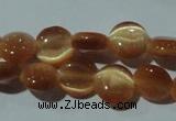 CCT457 15 inches 6mm flat round cats eye beads wholesale