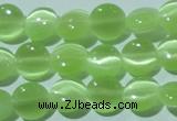 CCT460 15 inches 6mm flat round cats eye beads wholesale