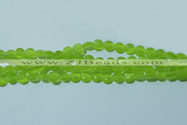 CCT461 15 inches 6mm flat round cats eye beads wholesale