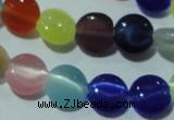 CCT467 15 inches 6mm flat round cats eye beads wholesale