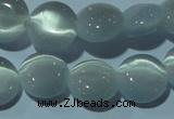 CCT482 15 inches 8mm flat round cats eye beads wholesale
