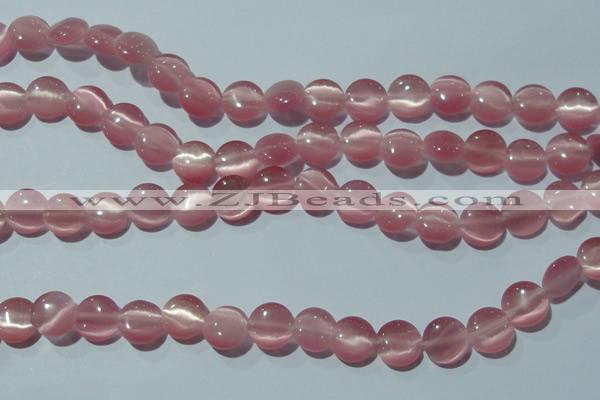 CCT486 15 inches 8mm flat round cats eye beads wholesale