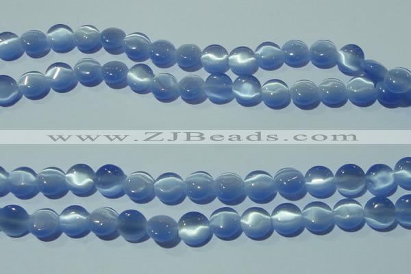 CCT493 15 inches 8mm flat round cats eye beads wholesale