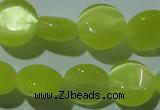 CCT494 15 inches 8mm flat round cats eye beads wholesale