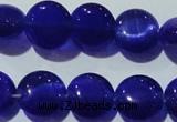 CCT498 15 inches 8mm flat round cats eye beads wholesale