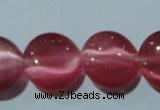 CCT513 15 inches 10mm flat round cats eye beads wholesale