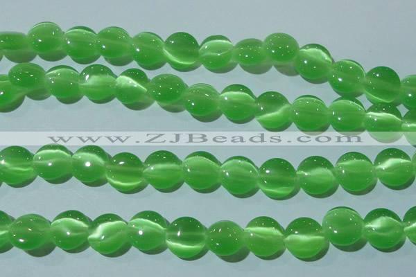 CCT521 15 inches 10mm flat round cats eye beads wholesale