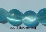 CCT524 15 inches 10mm flat round cats eye beads wholesale