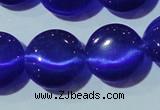 CCT525 15 inches 10mm flat round cats eye beads wholesale