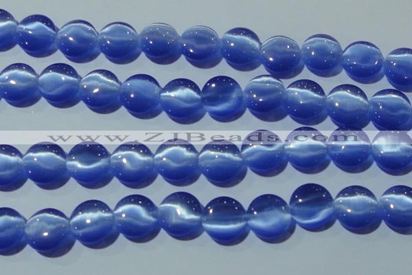 CCT550 15 inches 12mm flat round cats eye beads wholesale