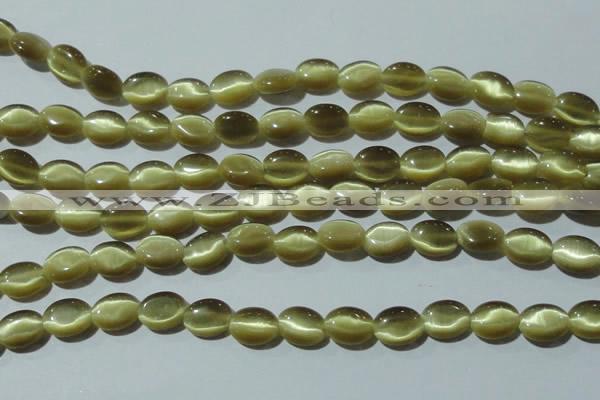 CCT637 15 inches 6*8mm oval cats eye beads wholesale