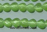 CCT965 15 inches 10*10mm faceted heart cats eye beads wholesale