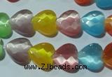 CCT973 15 inches 12*12mm faceted heart cats eye beads wholesale