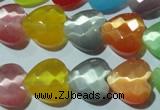 CCT980 15 inches 14*14mm faceted heart cats eye beads wholesale