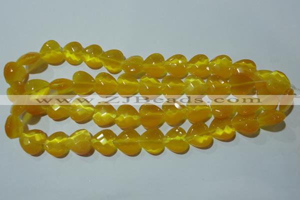 CCT986 15 inches 16*16mm faceted heart cats eye beads wholesale