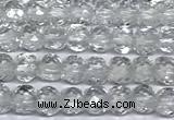 CCU1000 15 inches 4mm faceted cube white crystal beads