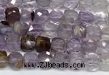 CCU1009 15 inches 4mm faceted cube mixed quartz beads