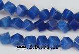 CCU101 15.5 inches 6*6mm cube dyed white jade beads wholesale