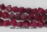 CCU102 15.5 inches 6*6mm cube dyed white jade beads wholesale