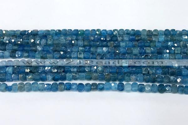 CCU1024 15 inches 4mm faceted cube apatite beads
