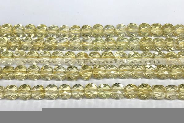 CCU1050 15 inches 8mm faceted cube citrine beads