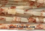 CCU1092 15 inches 2*4mm cuboid red net jasper beads