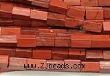 CCU1102 15 inches 2*4mm cuboid red jasper beads