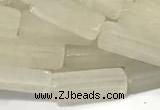 CCU1130 15 inches 4*13mm cuboid white jade beads