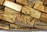 CCU1146 15 inches 4*13mm cuboid picture jasper beads