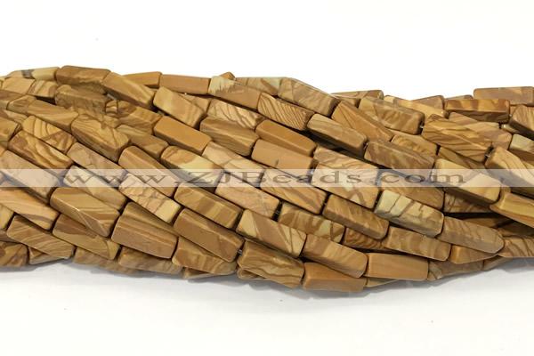 CCU1149 15 inches 4*13mm cuboid wooden jasper beads