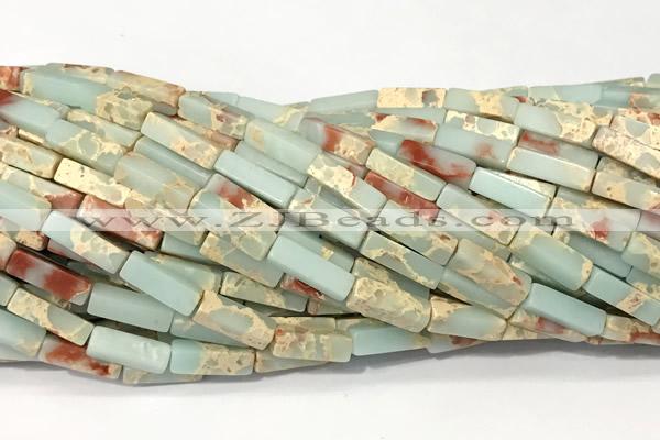 CCU1172 15 inches 4*13mm cuboid imitation sea sediment jasper beads