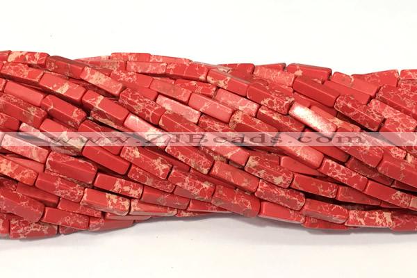 CCU1179 15 inches 4*13mm cuboid imitation sea sediment jasper beads