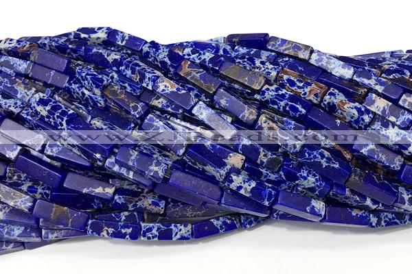 CCU1182 15 inches 4*13mm cuboid imitation sea sediment jasper beads