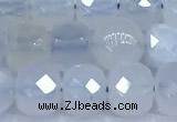 CCU1272 15 inches 6mm - 7mm faceted cube blue chalcedony beads