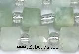 CCU1311 15 inches 7mm - 8mm faceted cube aquamarine beads