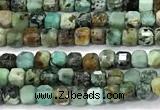 CCU1331 15 inches 2.5mm faceted cube African turquoise beads
