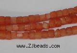 CCU15 15.5 inches 4*4mm cube dyed white jade beads wholesale