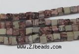 CCU24 15.5 inches 5*5mm cube red artistic jasper beads wholesale