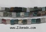 CCU27 15.5 inches 5*5mm cube Indian agate beads wholesale