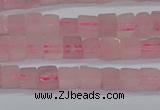 CCU300 15.5 inches 4*4mm cube rose quartz beads wholesale