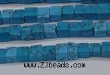 CCU303 15.5 inches 4*4mm cube imitation turquoise beads wholesale